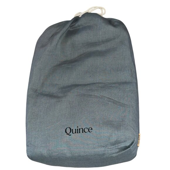 NWOT Quince Blue Full/Queen European Linen Duvet Cover – Small Mark on Bag - Picture 1 of 4